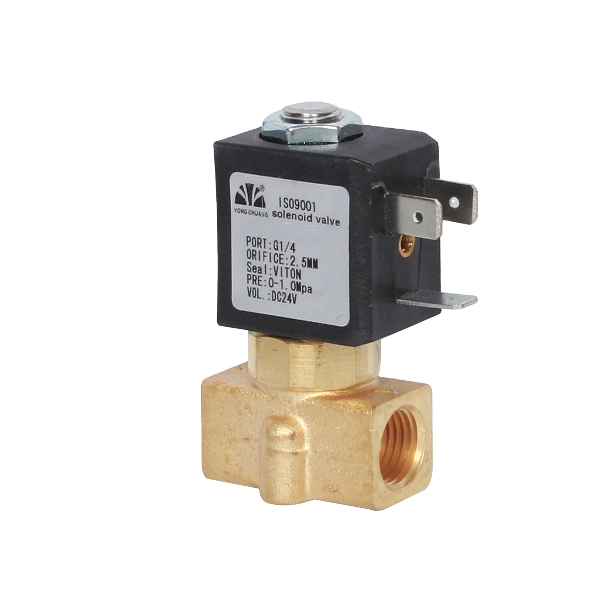 Yongchuang YCG21 3 way brass stainless steel water air 12v coffee machine solenoid valve