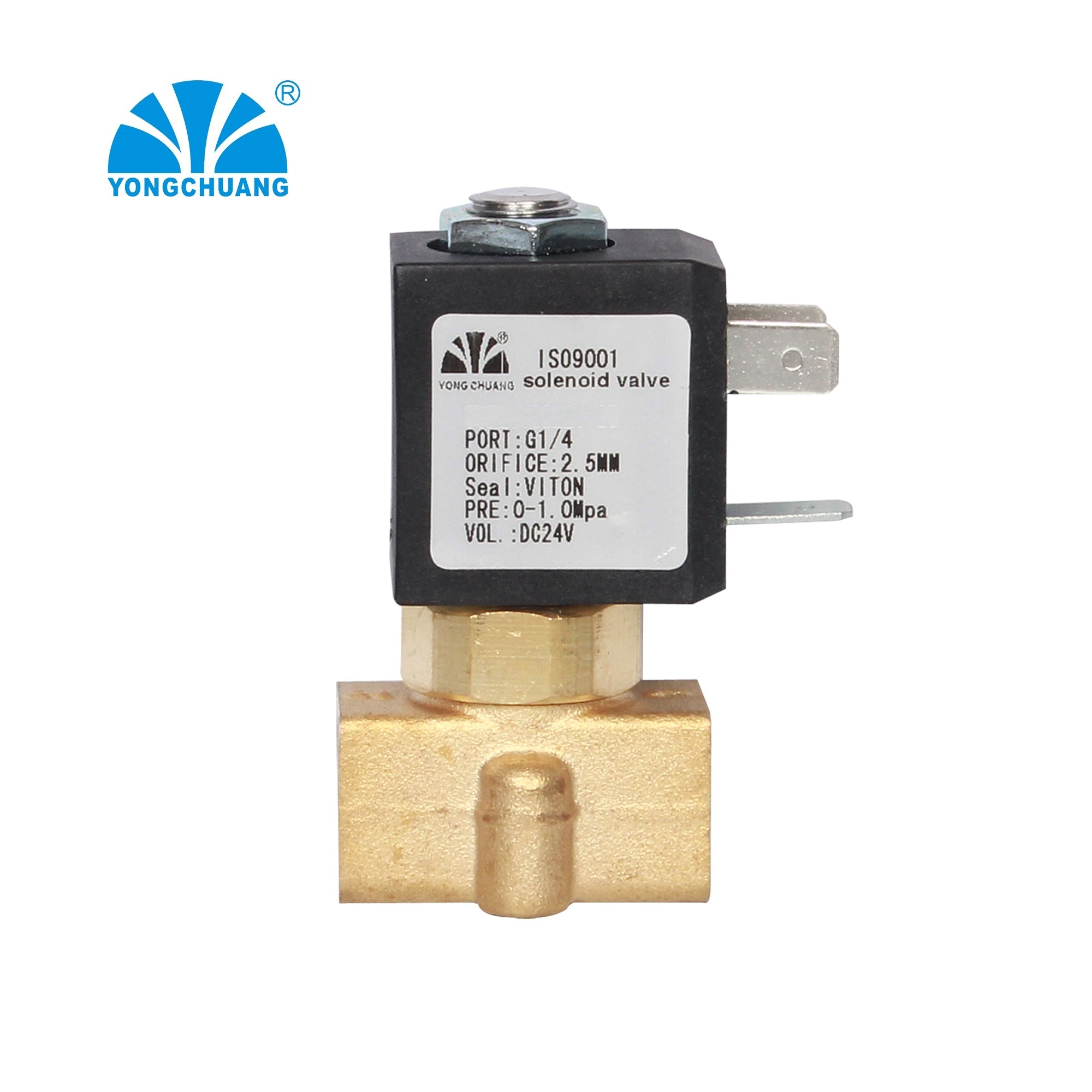 Yongchuang YCG21 3 way brass stainless steel water air 12v coffee machine solenoid valve