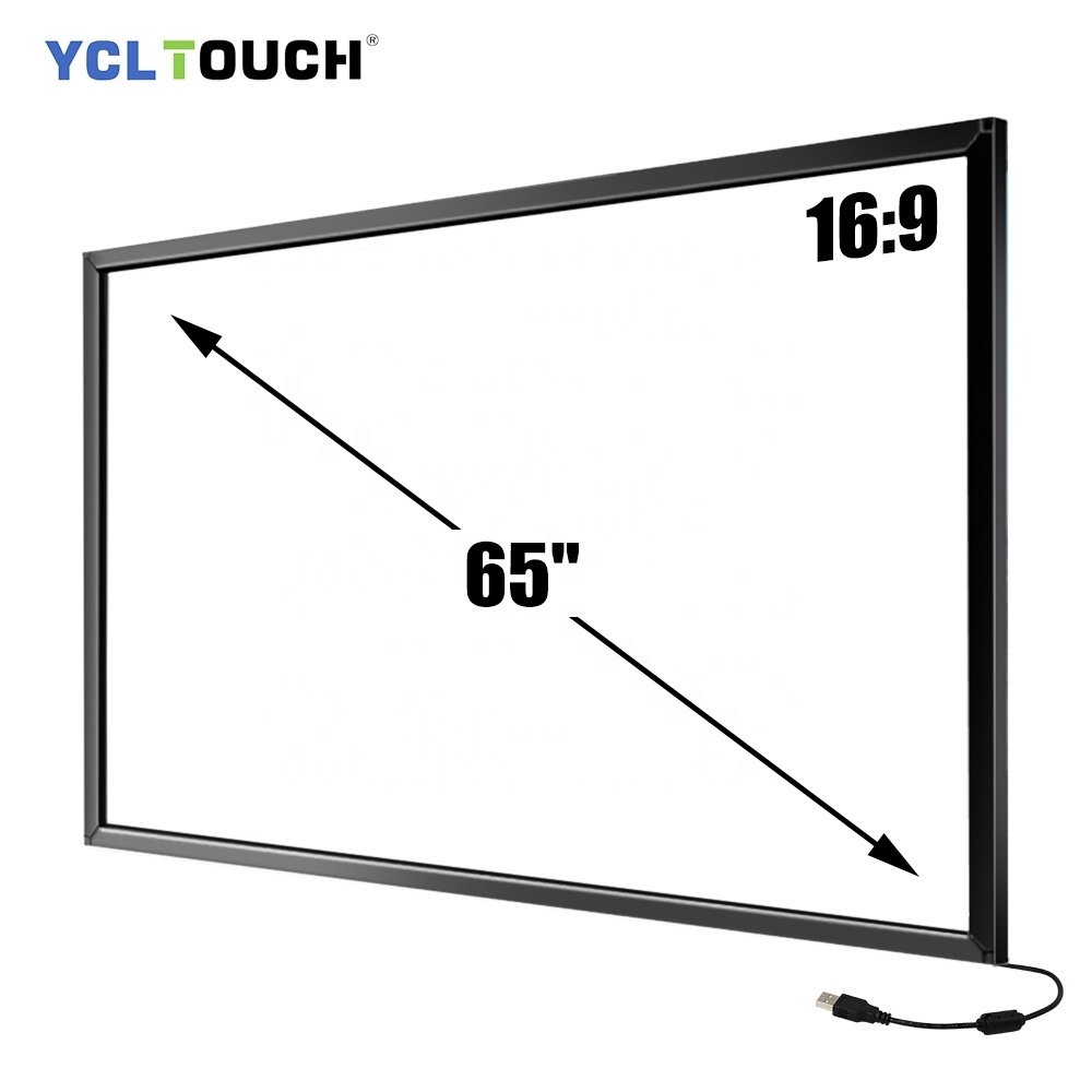 YCL TOUCH factory direct sales Touch Screen Panel Overlay Kit 65 Inch plug and play Aluminum alloy ir touch frame