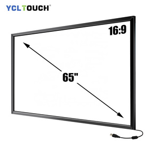 YCL TOUCH factory direct sales Touch Screen Panel Overlay Kit 65 Inch plug and play Aluminum alloy ir touch frame