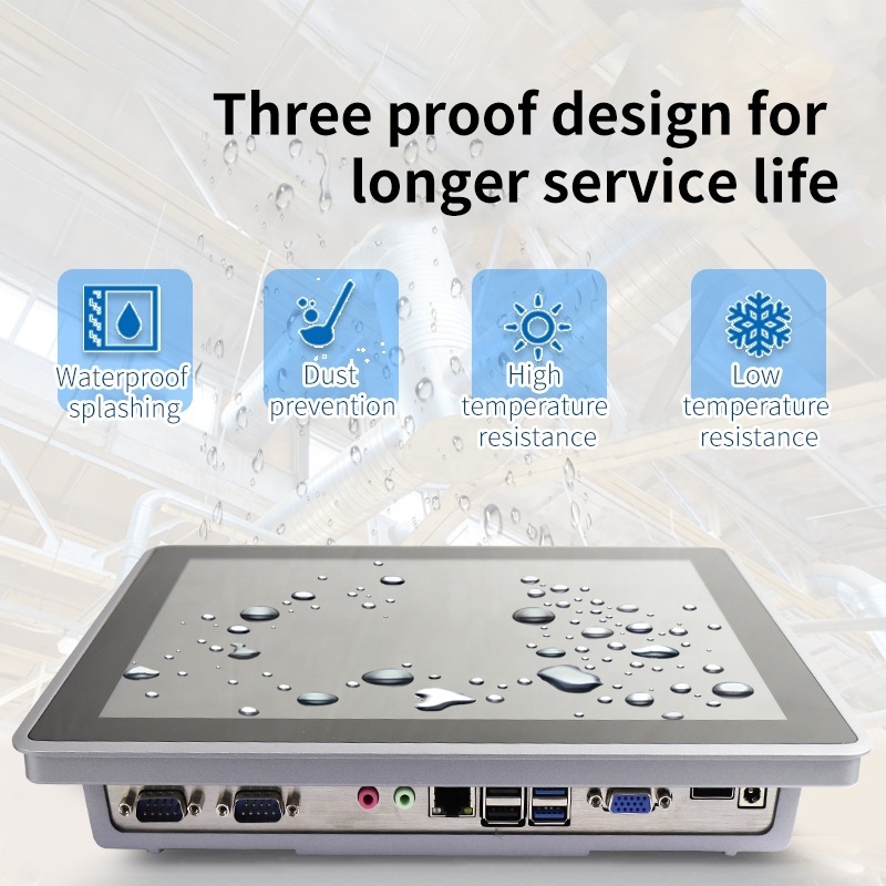 10.1 inch touch screen all-in-one Industrial Pc Ip65 Waterproof fanless fully fit industrial computer