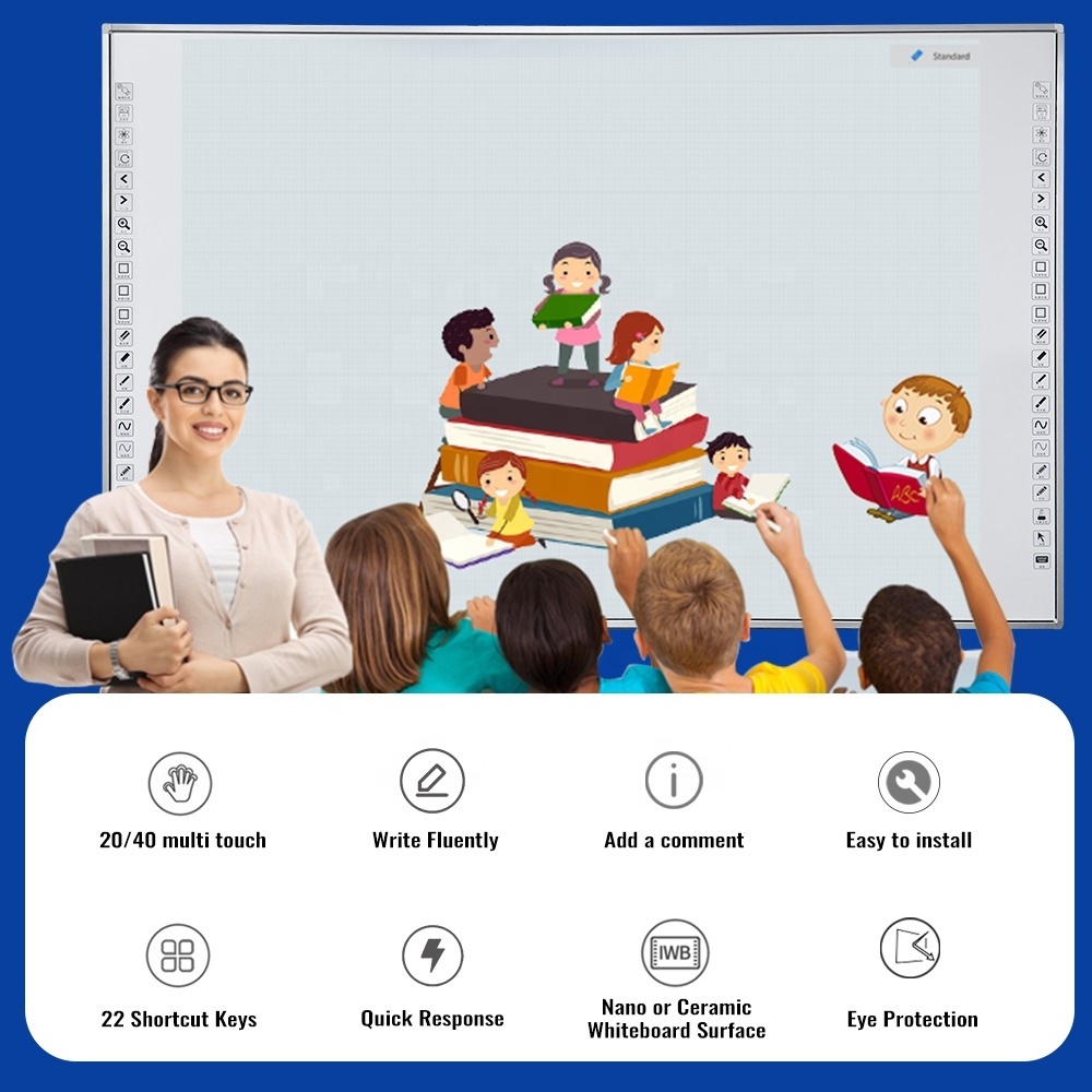 Factory direct 20 points touch high quality education whiteboard 82 inch interactive whiteboard for school