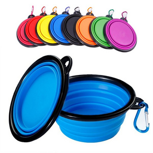 Wholesale 350ML/650ML/1000ML Portable Travel Pet Water Feeding Bowl Foldable Collapsible Silicone Dog Bowl Feeder