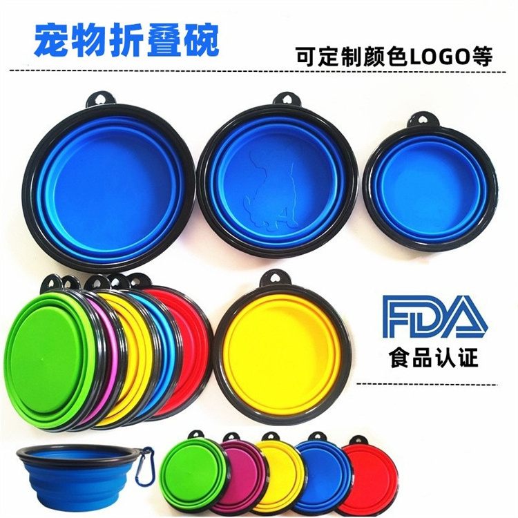 Wholesale 350ML/650ML/1000ML Portable Travel Pet Water Feeding Bowl Foldable Collapsible Silicone Dog Bowl Feeder