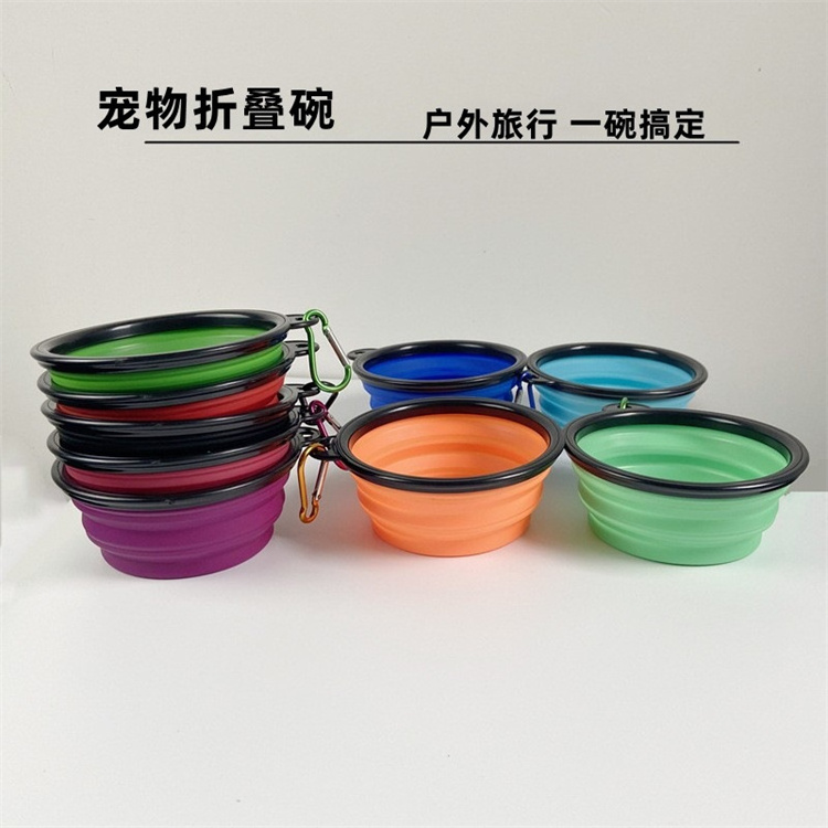 Wholesale 350ML/650ML/1000ML Portable Travel Pet Water Feeding Bowl Foldable Collapsible Silicone Dog Bowl Feeder