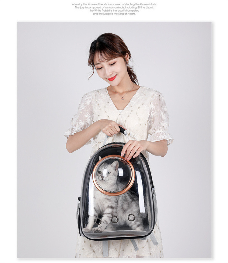 2024 Cat Dog Bag Pet Backpack Outside Portable Transparent Space Capsule Pet Bag Cat Breathable Backpack Pet Carrier Bag