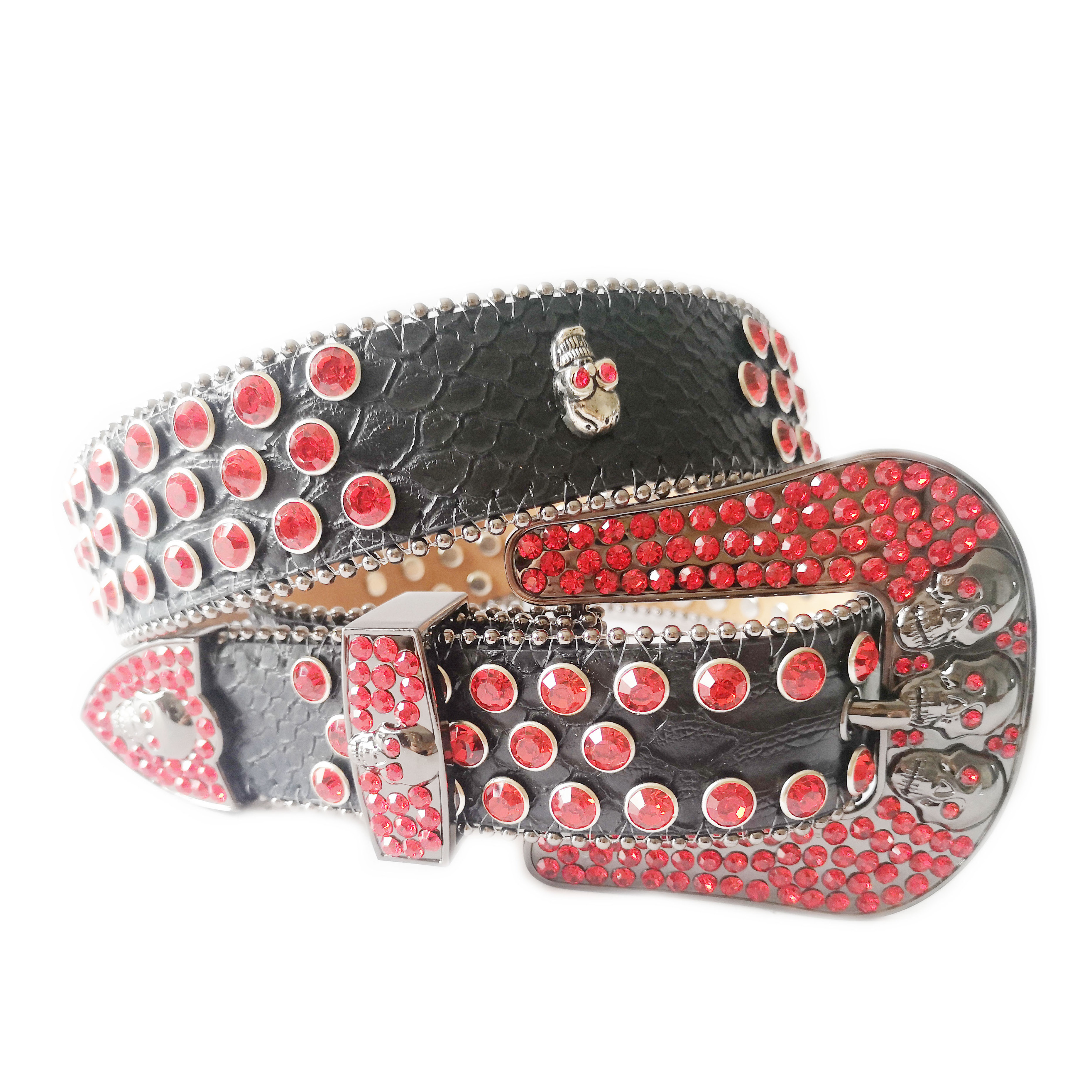 Amazon  Hot Sale Women Men 2021 Strass  Rhinestone Belt  Men BB Simon Belts Bling rhinestone Skull belt