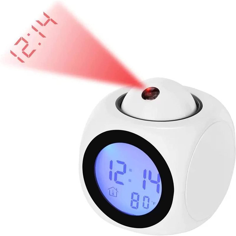 Electronic LCD Digital Projection Time Alarm Clock Projects Smart Table Temperature Display camera shaped despertador for room