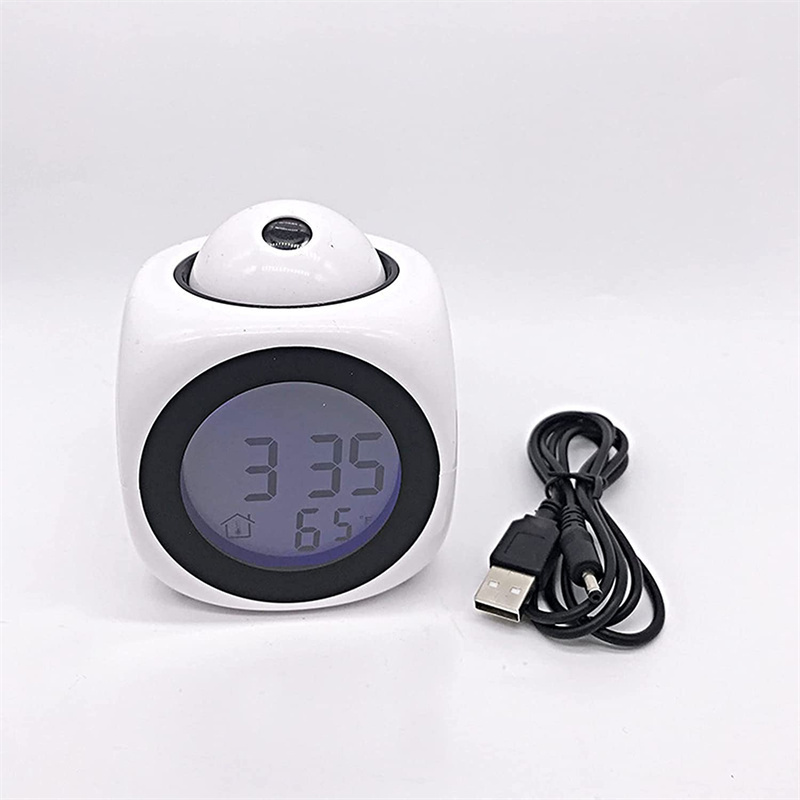 Electronic LCD Digital Projection Time Alarm Clock Projects Smart Table Temperature Display camera shaped despertador for room