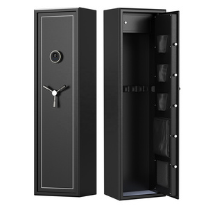 Customizable Fingerprint Metal Long Gun Safe, 7 Gun Security Cabinet for Long Gun & Handgun