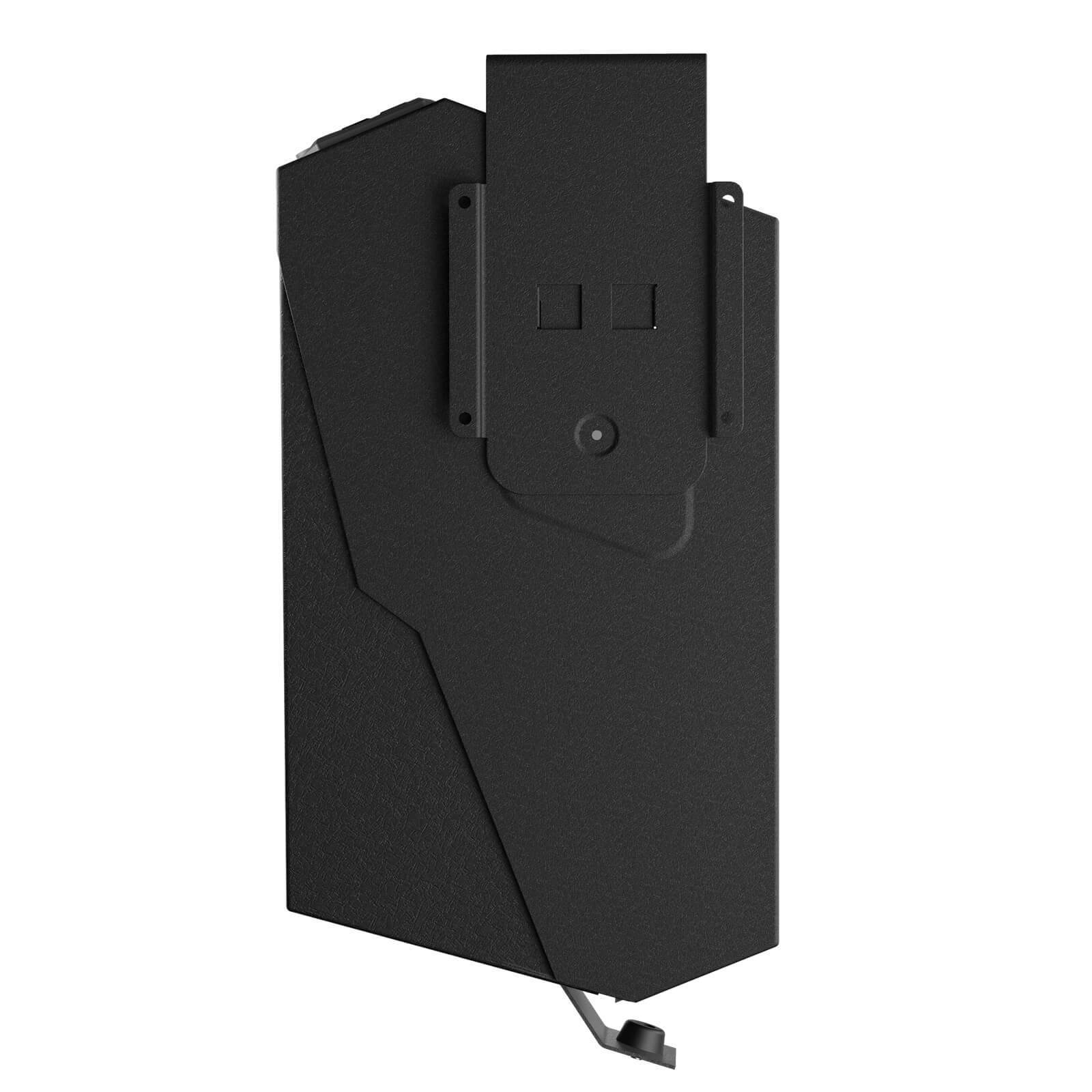 Customizable Fingerprint Handgun Safe With Quick Access Drop Down Lid, Desk Mounted Gun Safe