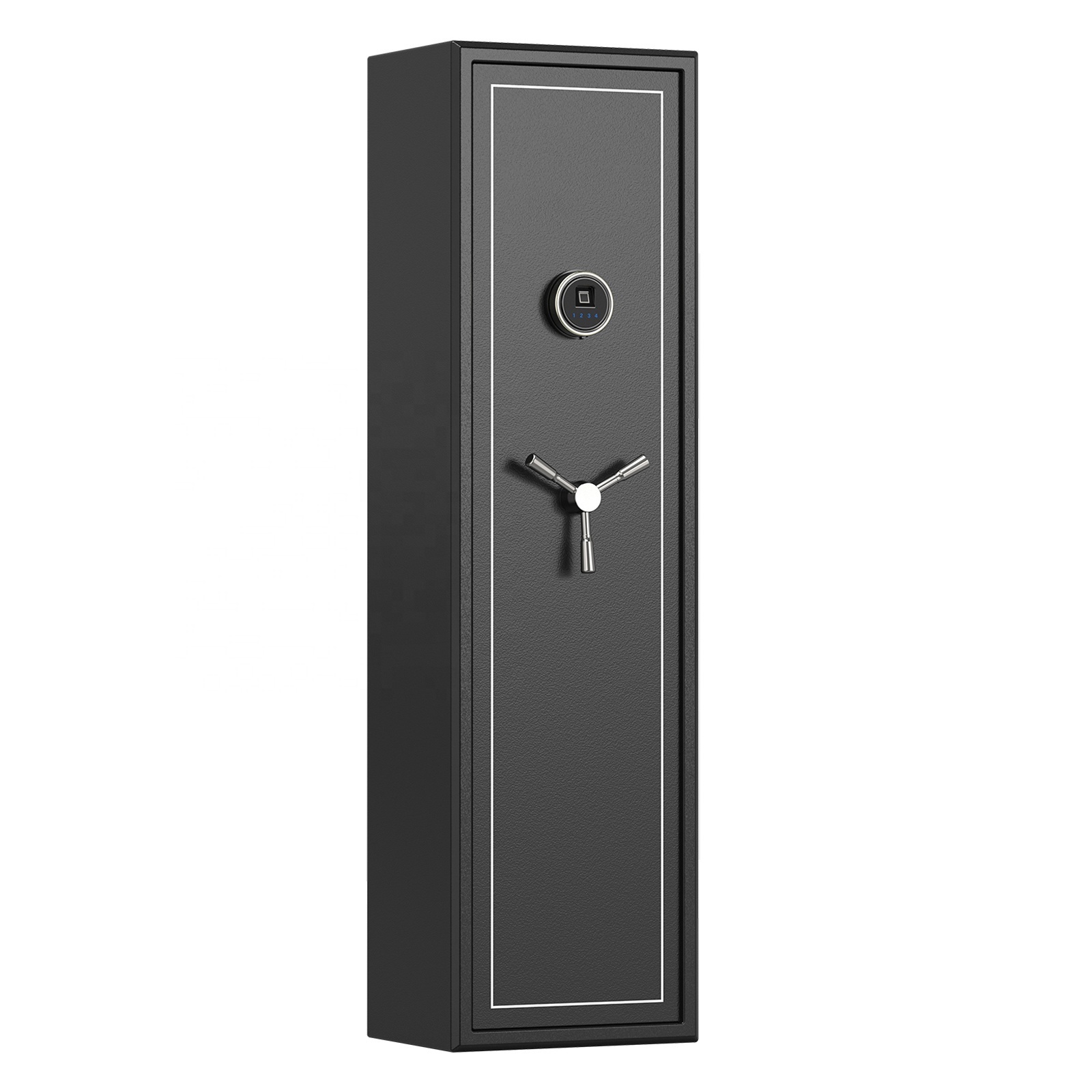 Customizable Fingerprint Metal Long Gun Safe, 7 Gun Security Cabinet for Long Gun & Handgun