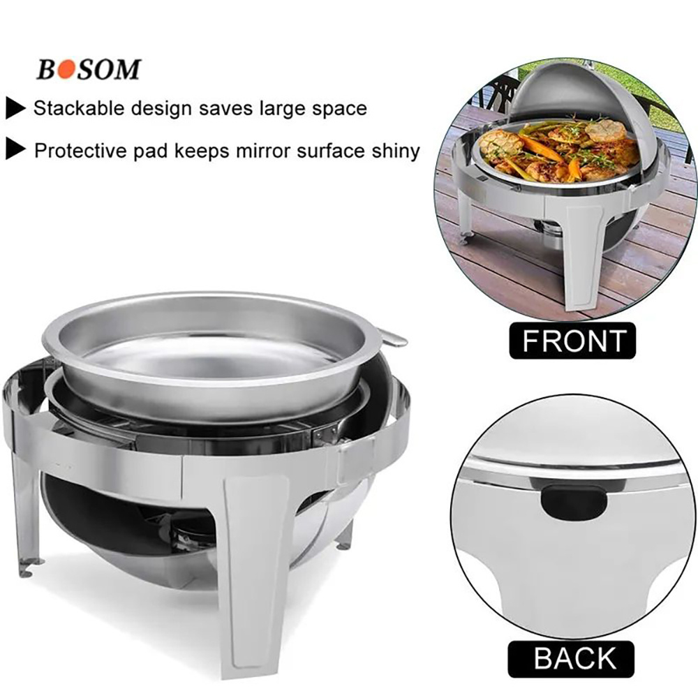 Restaurant Catering Party Luxury Chafer Dish Buffet Set Stainless Steel Chafing Dishes Heating Food Display Warmer Set For Sale