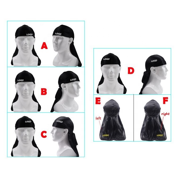 Wholesale Custom Silky Satin Hair Bonnets with Logo bonnets and durags Head Tie Up Headband