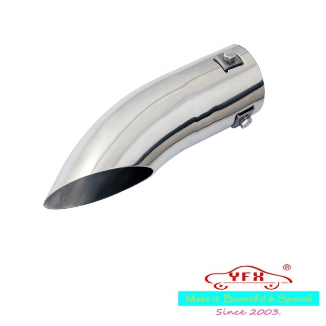 51 mm Inlet auto muffler tip universal stainless steel bend down end  exhaust tail tip  YFX-0072