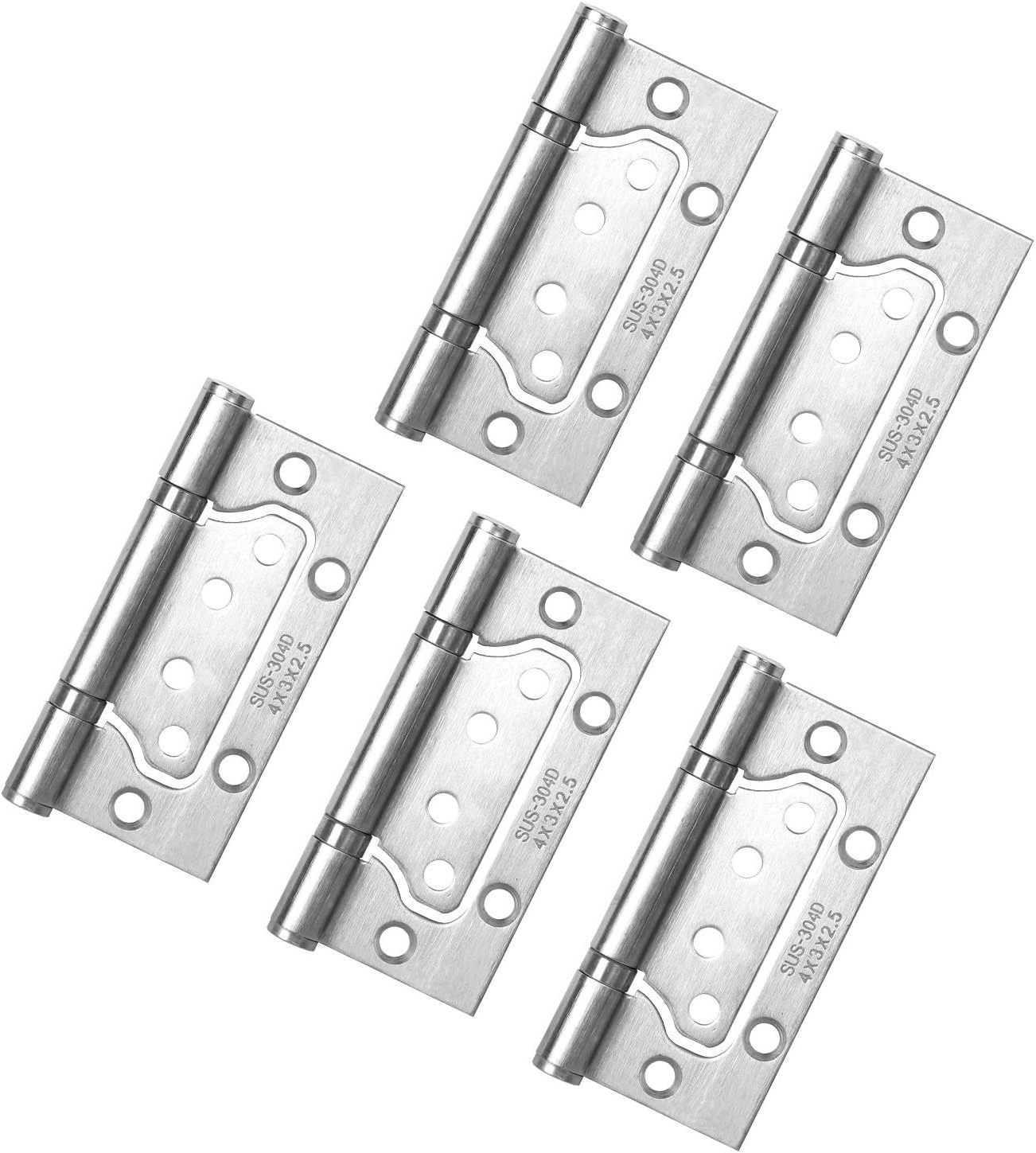 sus304 Stainless Steel Door Hinges 2 Ball Sliding Bearing Metal Swing Door Butterfly Hinges Butt Pivot Hinges