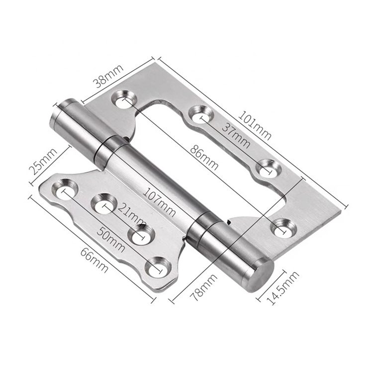 sus304 Stainless Steel Door Hinges 2 Ball Sliding Bearing Metal Swing Door Butterfly Hinges Butt Pivot Hinges