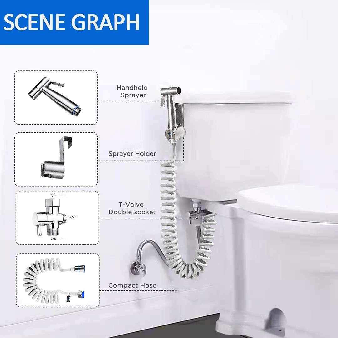 Stainless steel 304 water flow for sprayer for control the water saving sprayer gun toilet bidet bathroom bidet sprayer