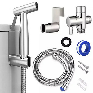 Stainless Steel Bidet Faucet Diaper Sprayer Set with Hose Adjustable toilet bidet bathroom sprayer