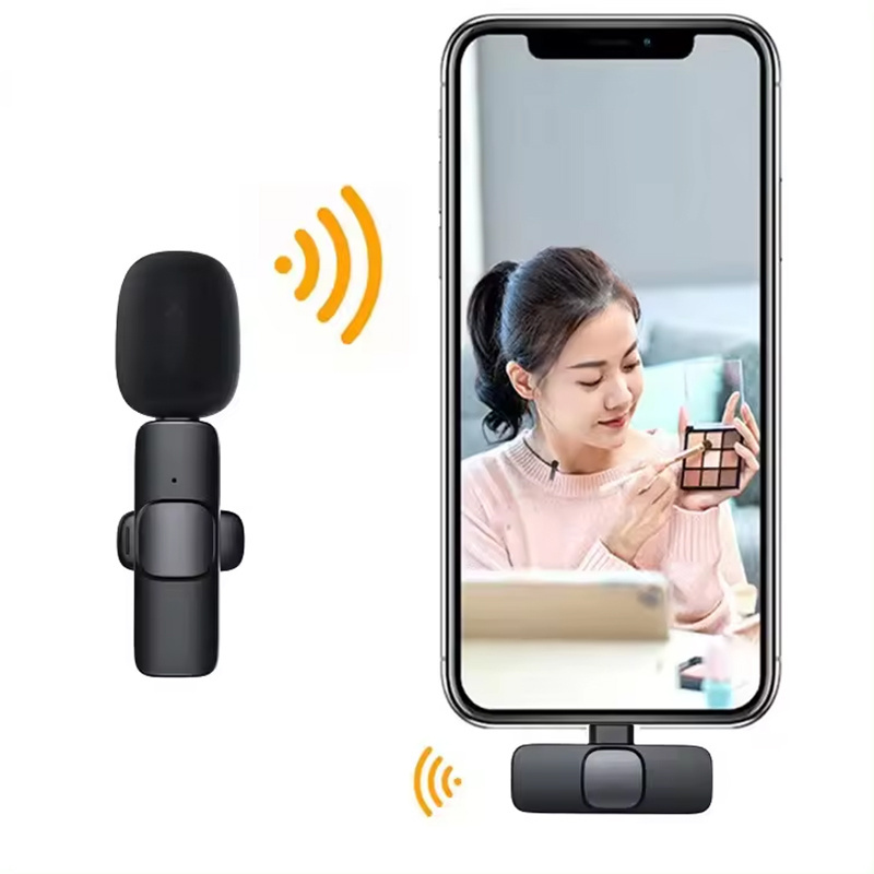 1 Mini 2Pack Noise Reduction Wireless Lapel Microphone Live Stream k9 k8 Type C mic Phone Podcast for iphone for android phone