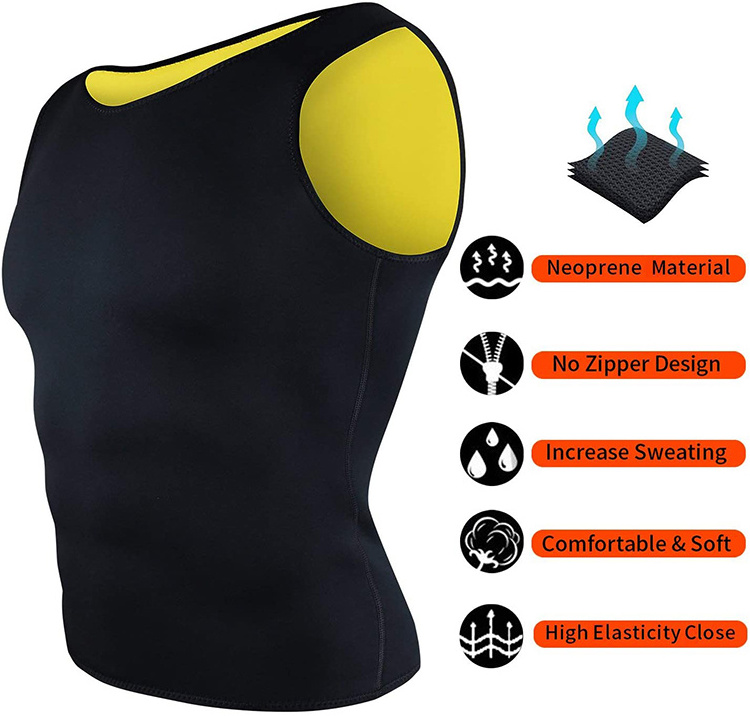 Men's Sport Vest Stock S-4XL Premium Weightless Slimming Workout Neoprene Sauna Shirt Heat Vest Unisex Heated Padded Vest