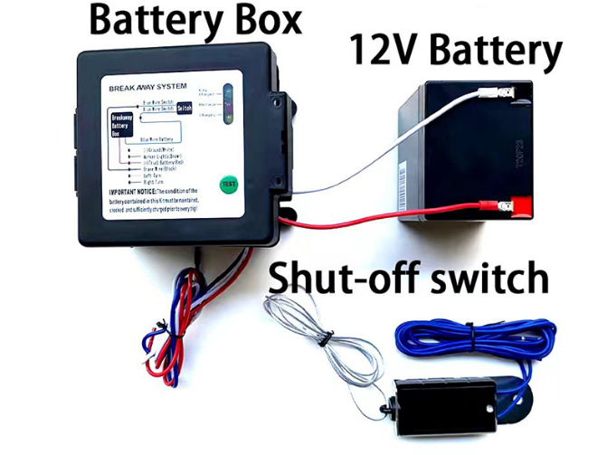 NEW 12vDC RV  Trailer Electric Brake Controller Break Away System with Battery in