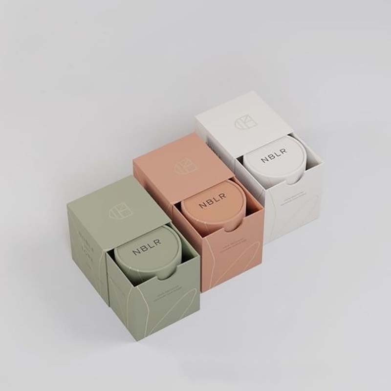 Wholesale Colored Personalized Custom Safety Sliding Drawer Box Candle Packaging Luxury Candle Paper Box