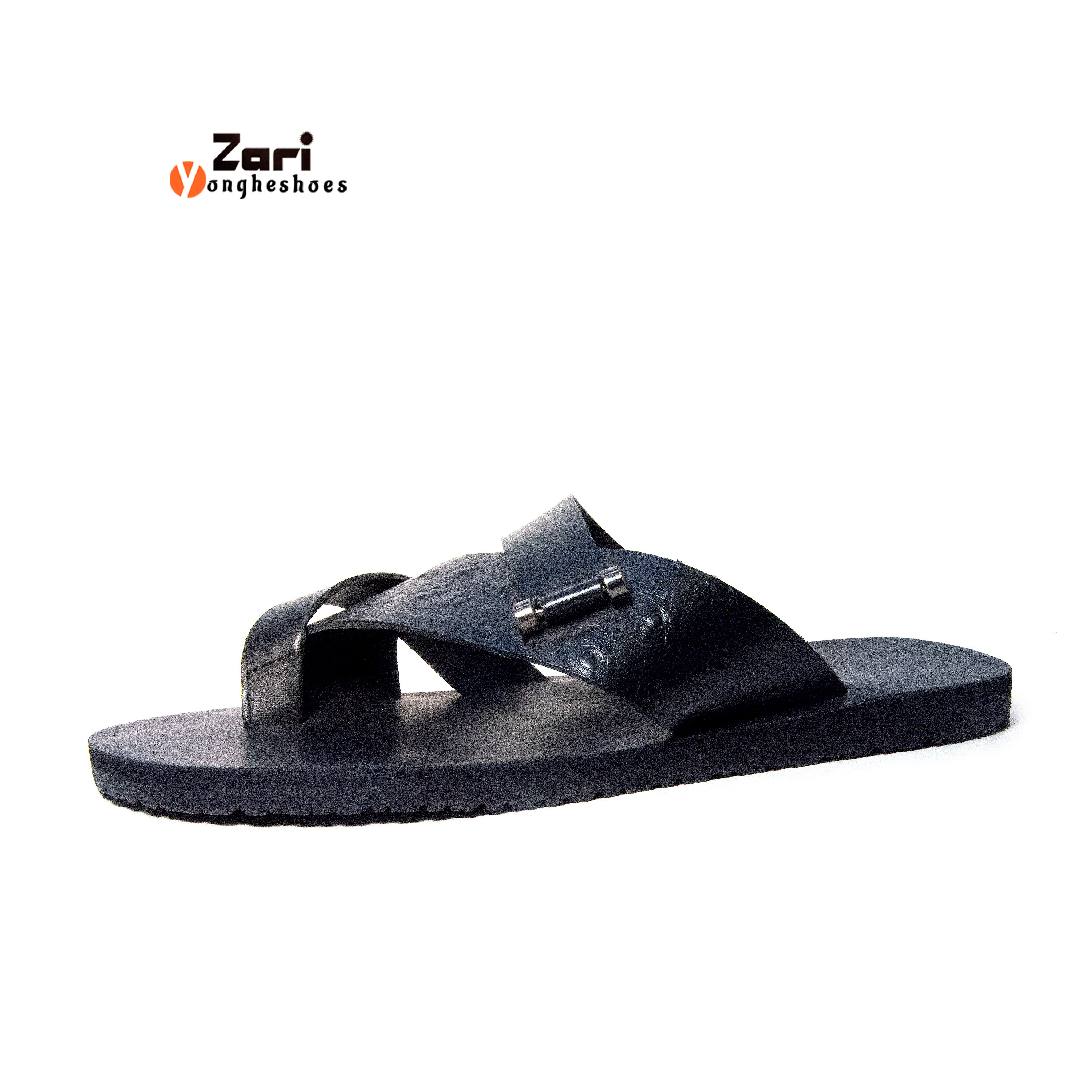 Zari saudi arabian quality leather luxury summer flip flops sandals for men