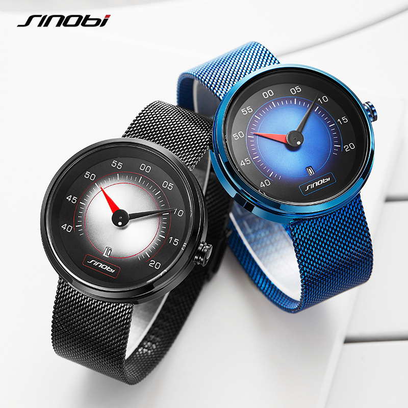 Sinobi Men Watch Car Dashboard Creative Watches Fashion Luxury Sports Men Quartz Wristwatch Stainless Relogio Masculino #S9812G