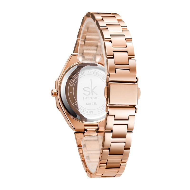 New Trendy Rose Gold Lady Luxury Business Wrist Watch waterproof Watches for women Stainless Steel Quartz Watch