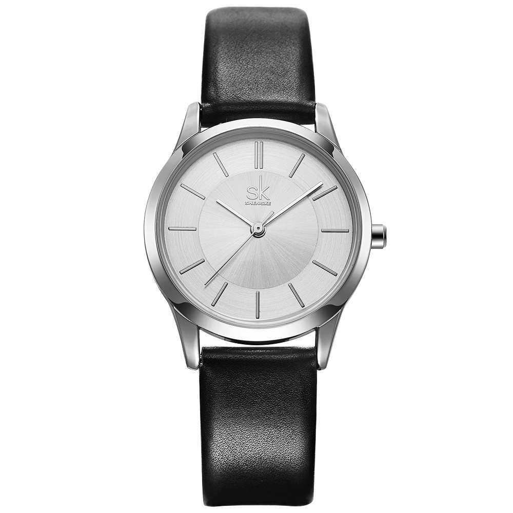 Shengke New Fashion Brand Leather Band Women Men Couple Watches Luxury Quartz Female Male Wrist Watch New Women's Montre Clock