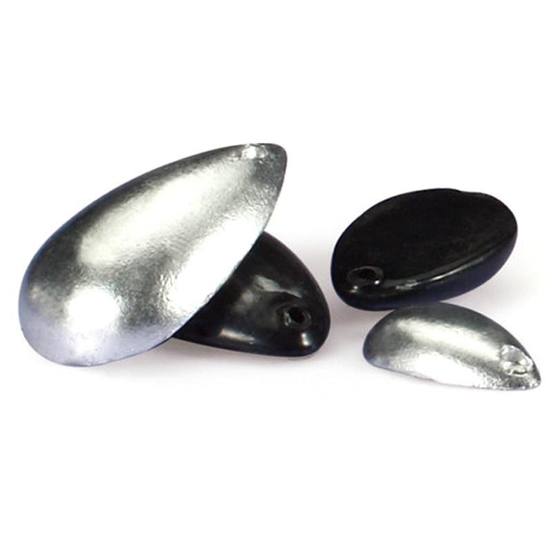 Black Gray Spoon shape  lead tackle accessories saltwater fishing sinkers