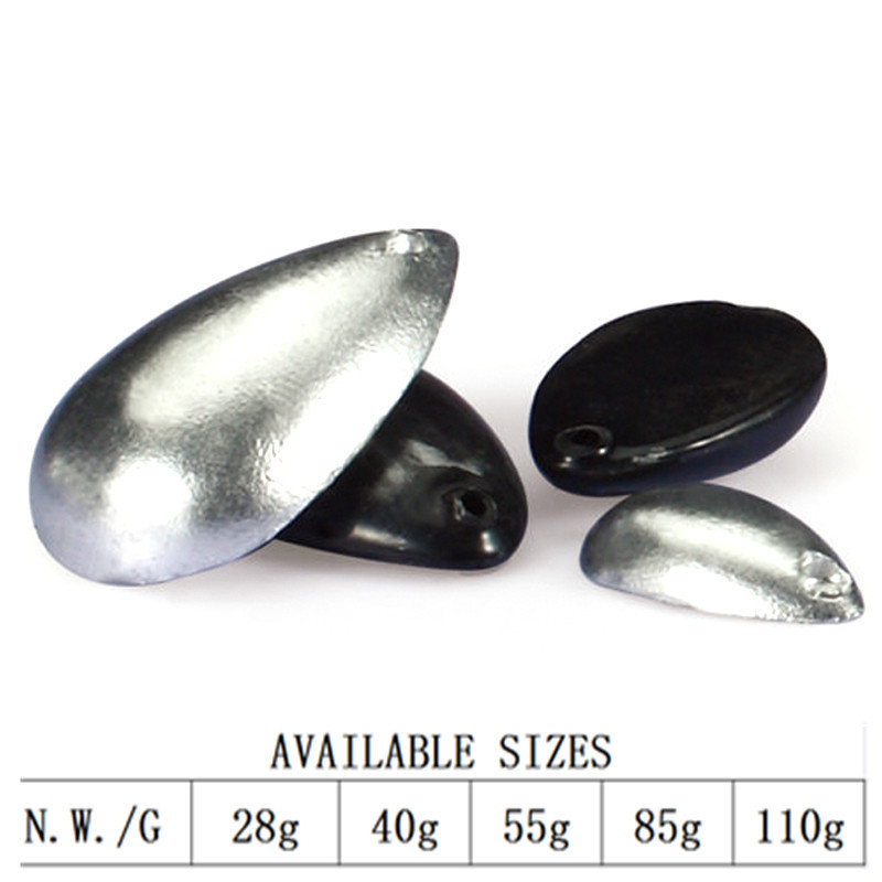 Black Gray Spoon shape  lead tackle accessories saltwater fishing sinkers