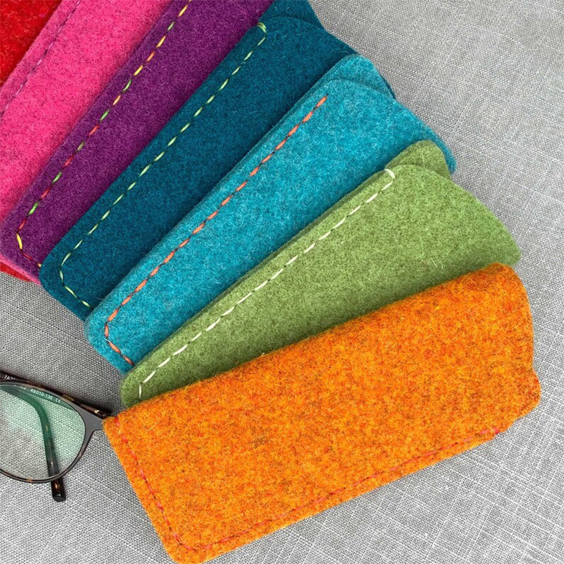 Custom Portable Soft Felt Eyeglass Cases Cover For Sunglasses Toppers or Spectacles Reading Glasses