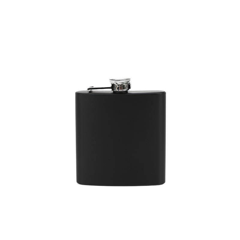 Custom 6/7/8oz Liquor Alcohol Flask Matte Black Stainless Steel Hip Flask For Whisky Wine