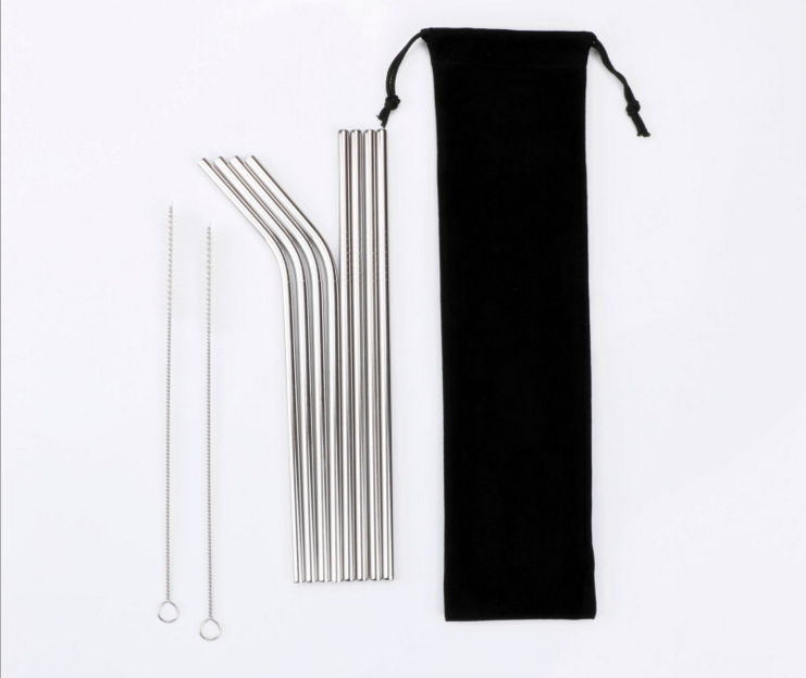 High Quality Stainless Steel Straw Reusable Metal Drinking Straw With Cleaning Brush