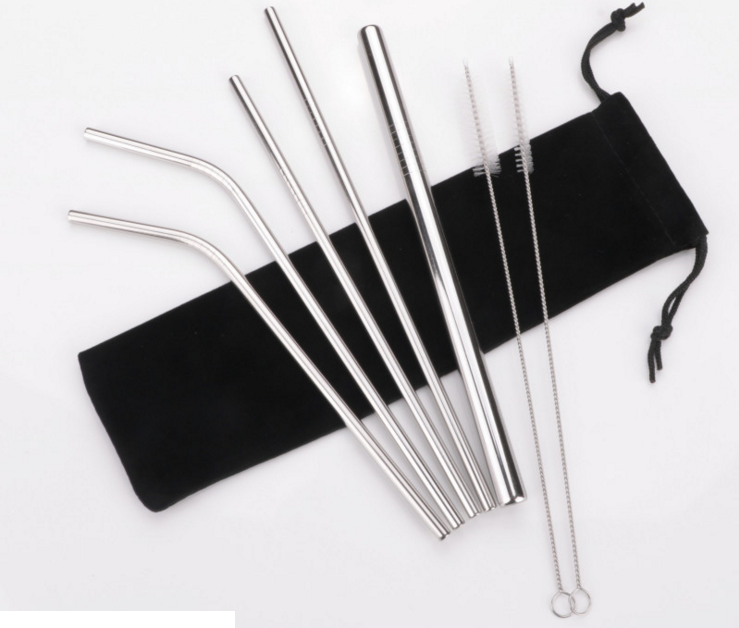 High Quality Stainless Steel Straw Reusable Metal Drinking Straw With Cleaning Brush