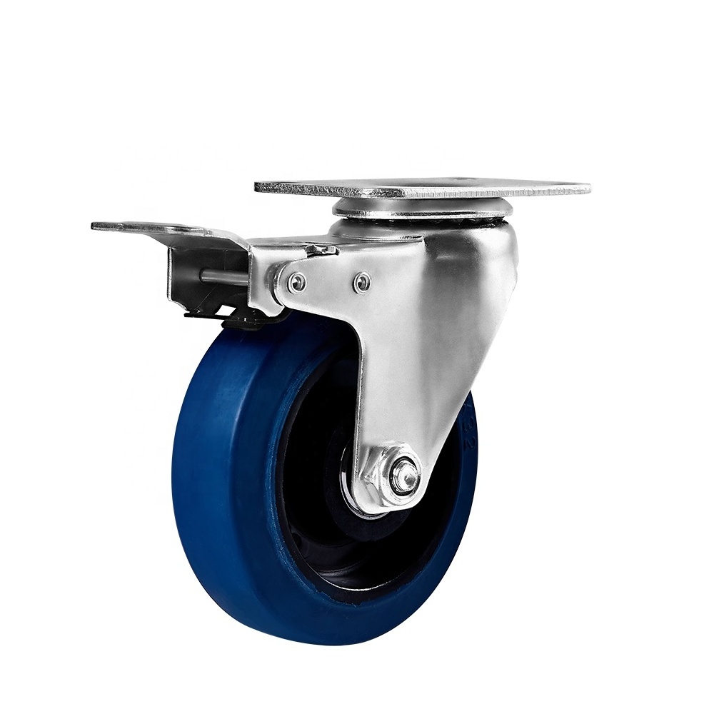 Anti-wear Trolley Wheel 4 Inch 100 mm Moving Elastic Rubber Roulette Hand Cart Caster Wheels