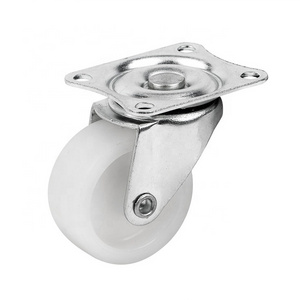 Light Duty Cart Wheels 25 mm 30 mm Ruedas Para Muebles White Plastic Castor Roda Caster Wheel