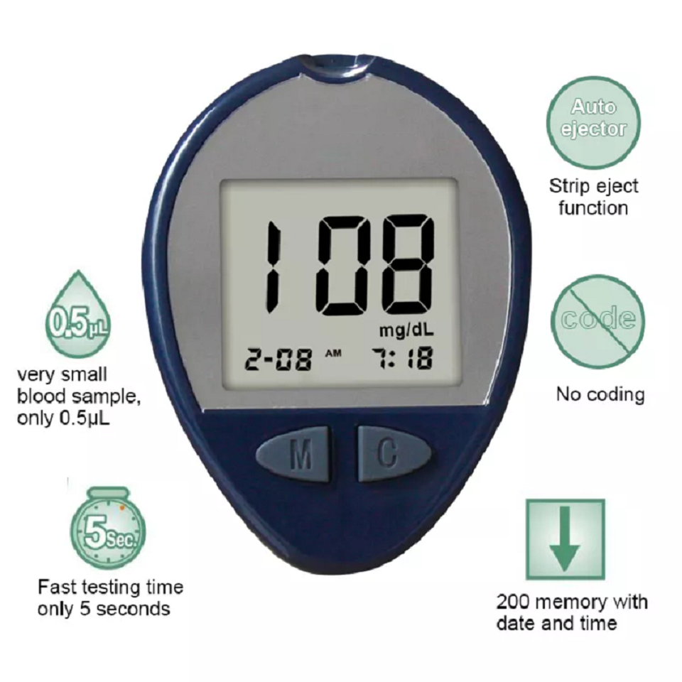 Digital blood glucose two in one monitor blood glucose meter portable glucometer best price test blood sugar