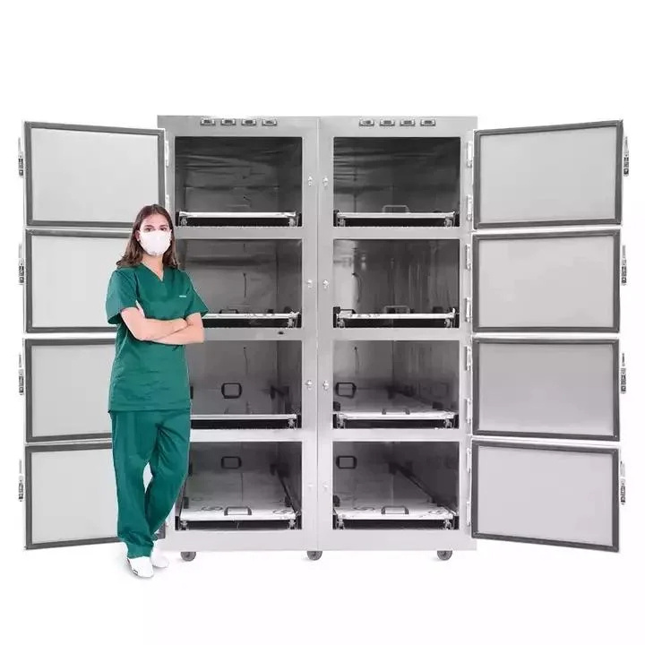 Stainless Steel Morgue 8  Bodies Morgue Refrigerator Mortuary Refrigerator for Hospital