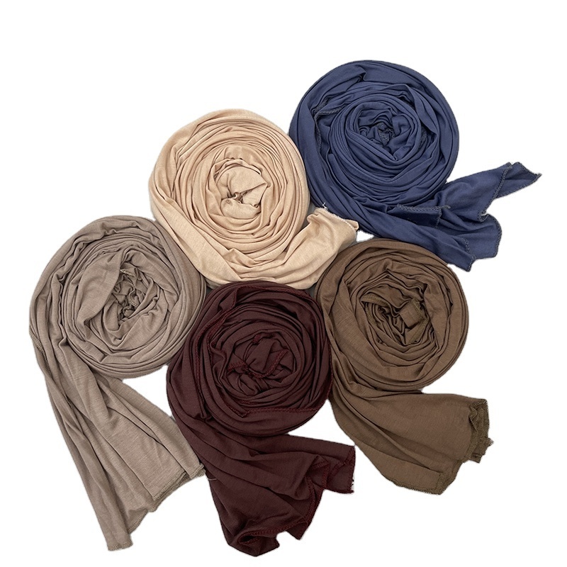 Fashion scarf wholesale modal cotton premium jersey hijab Muslim women stretchy rayon shawl scarves