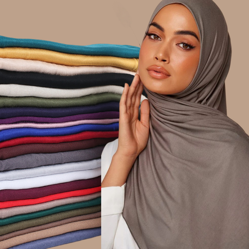 Fashion scarf wholesale modal cotton premium jersey hijab Muslim women stretchy rayon shawl scarves