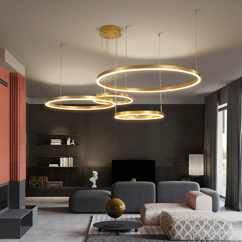 Contemporary hanging globe ring circle lights ceiling lights gold modern led chandeliers & pendant lights