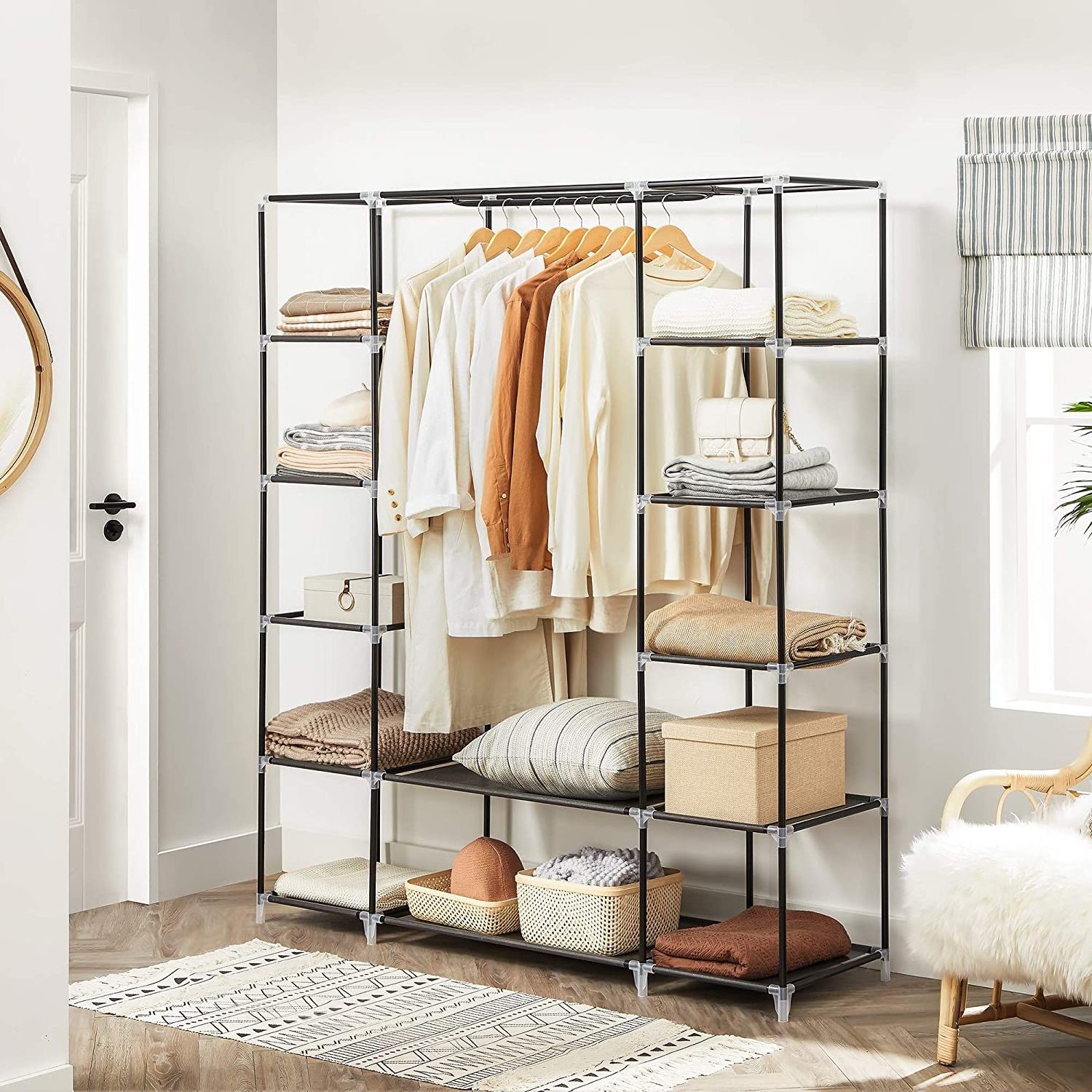 Non-woven Fabric closet organizer customized modern bedroom cheap modern and simple portable wardrobes