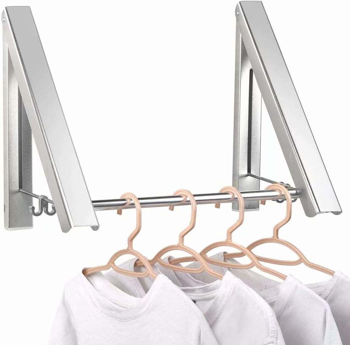 folding collapsible drying rack hangaway retractable clothes drying rack to stick on wall rack for clothes drying