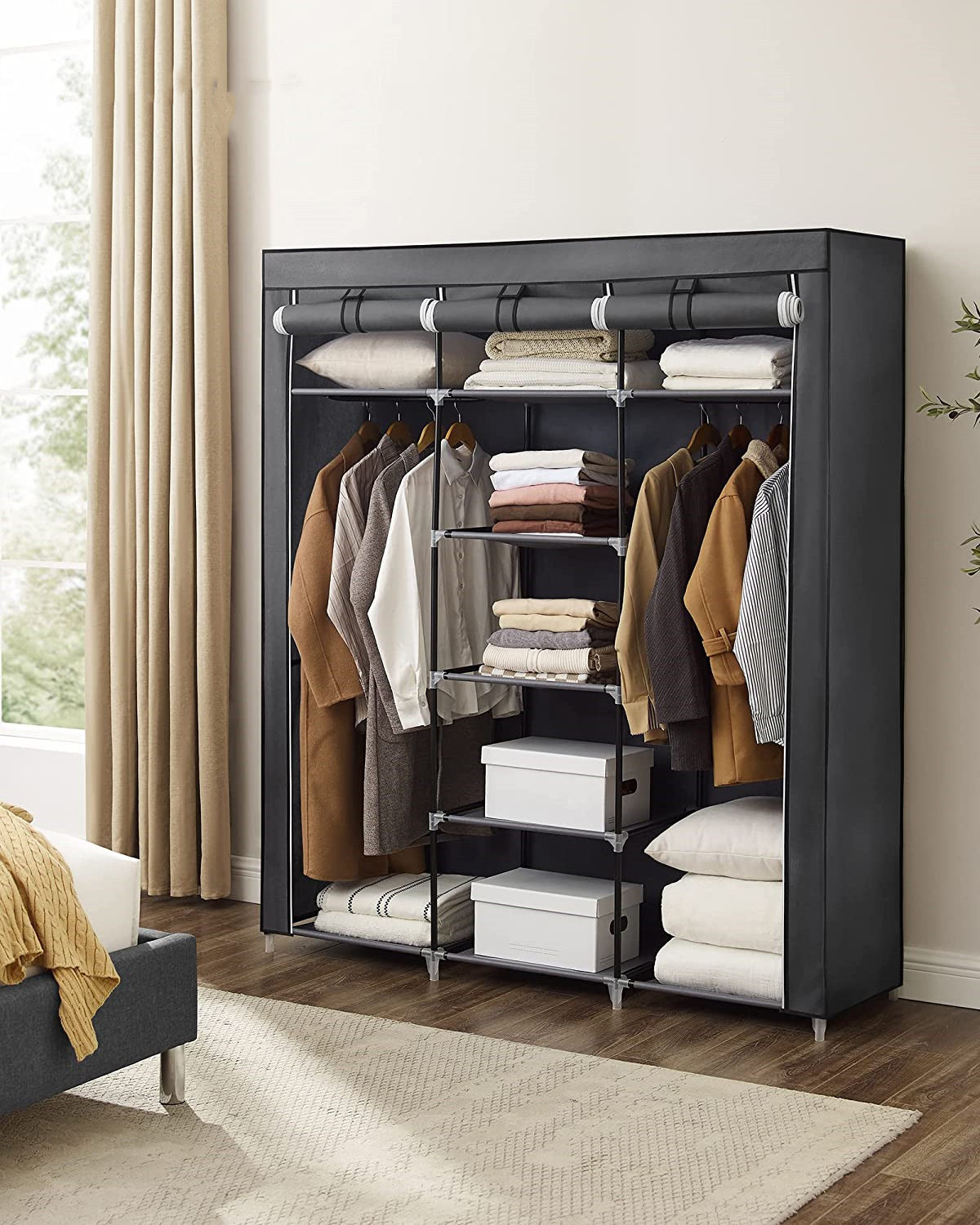 Heavier Loading Capacity foldable wardrobe metal wardrobe designs storage cabinet simple fabric wardrobe