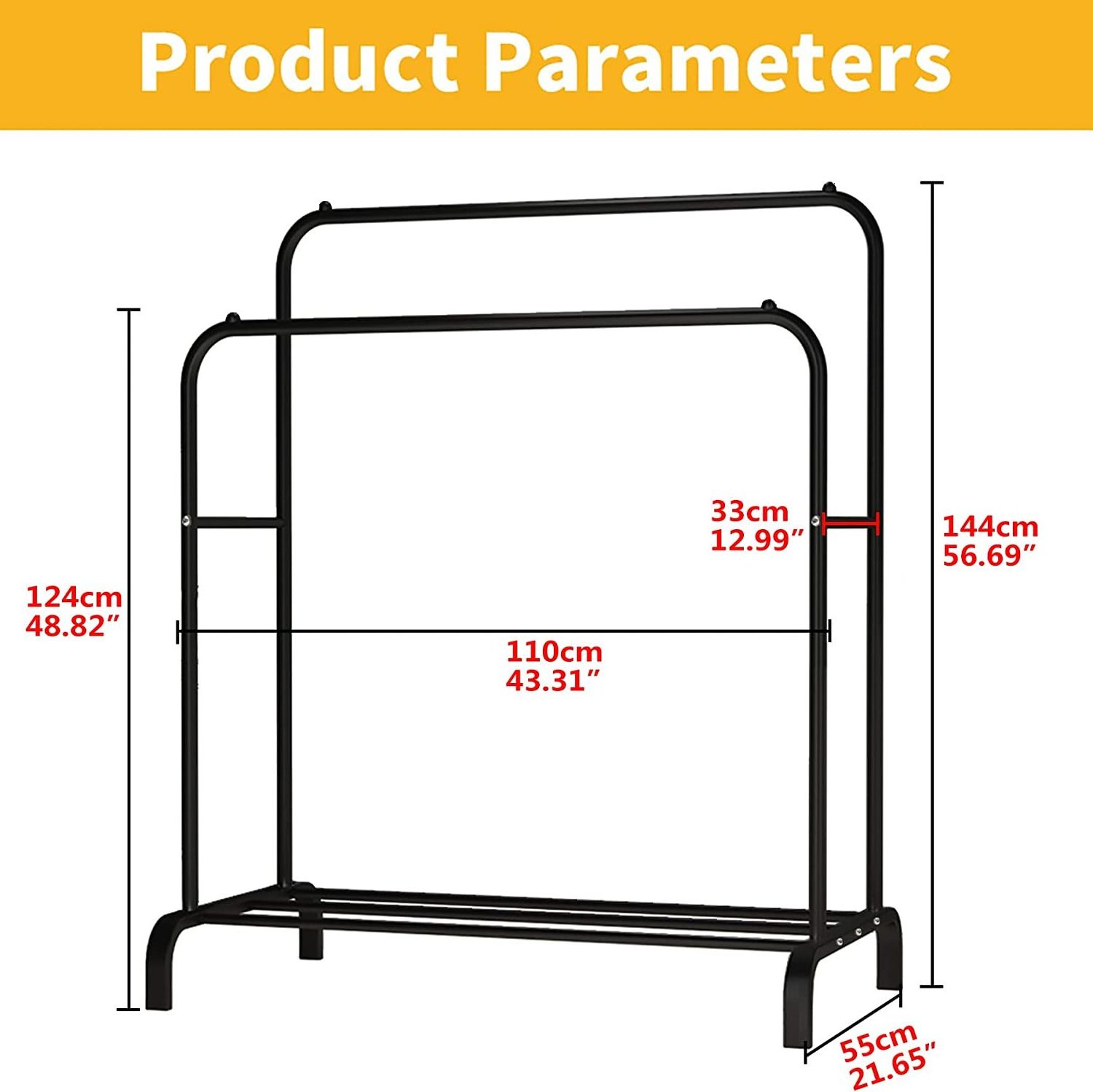 Versatile 2 Way Retail Clothing Store Display Floor Coat Rack Multifunctional Shoe Rack Living Room Bedroom garment rack