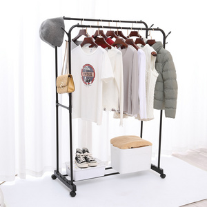 Multiple Site Use 2 Tier Clothes Hanger Bathroom Bamboo Towel Rack Hangers Clothes Racks & Rails