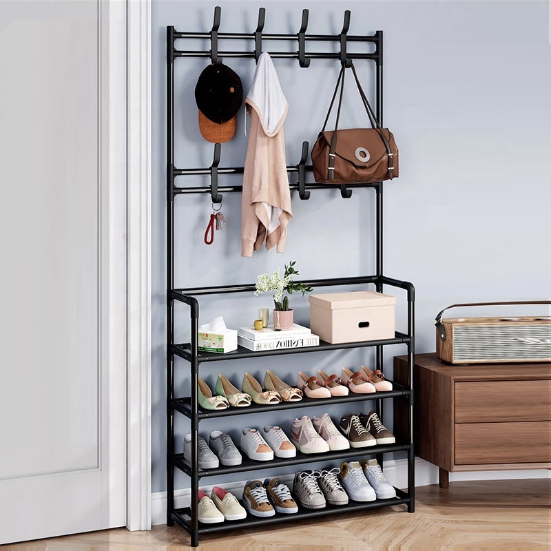 New Design Storage Rack Vertical Clothes Hanger Rack Standing Hangers And Shoe Rack